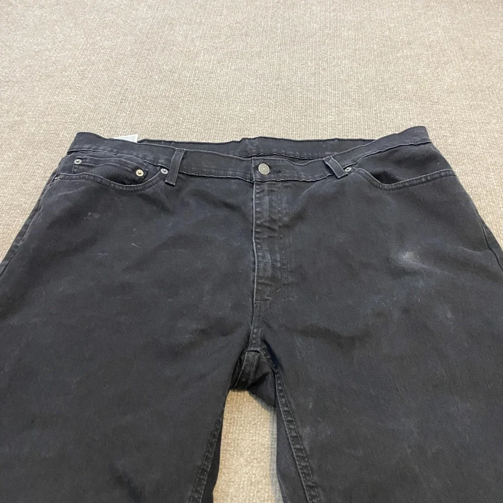 Levis 541 Jeans Mens 42x34 Black Dark Wash Athletic Taper Stretch Denim Pants‎